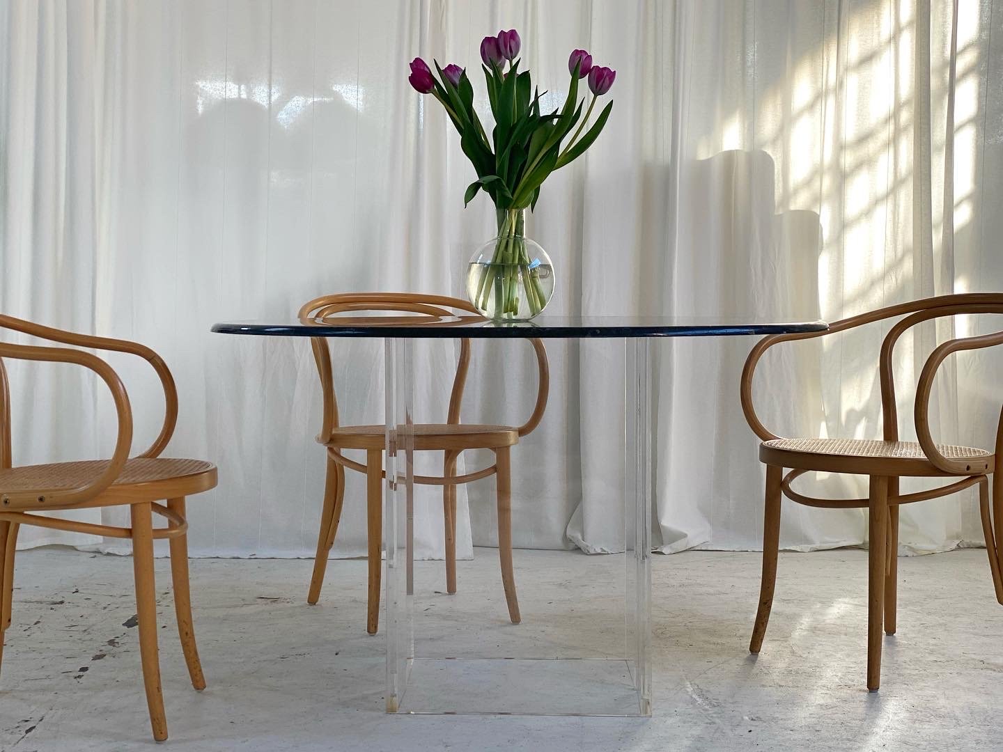 Granite Floating Lucite Dining Table