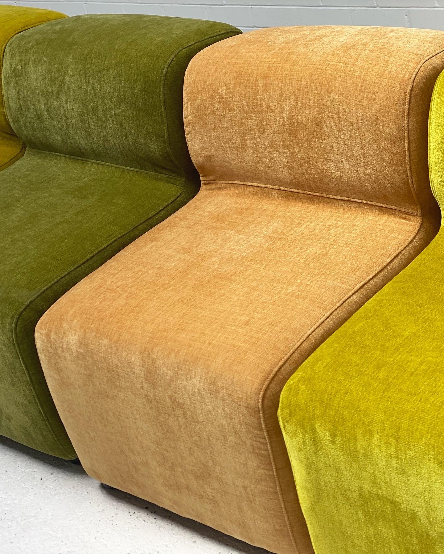 Multi Coloured Velvet Modular Sofa Set