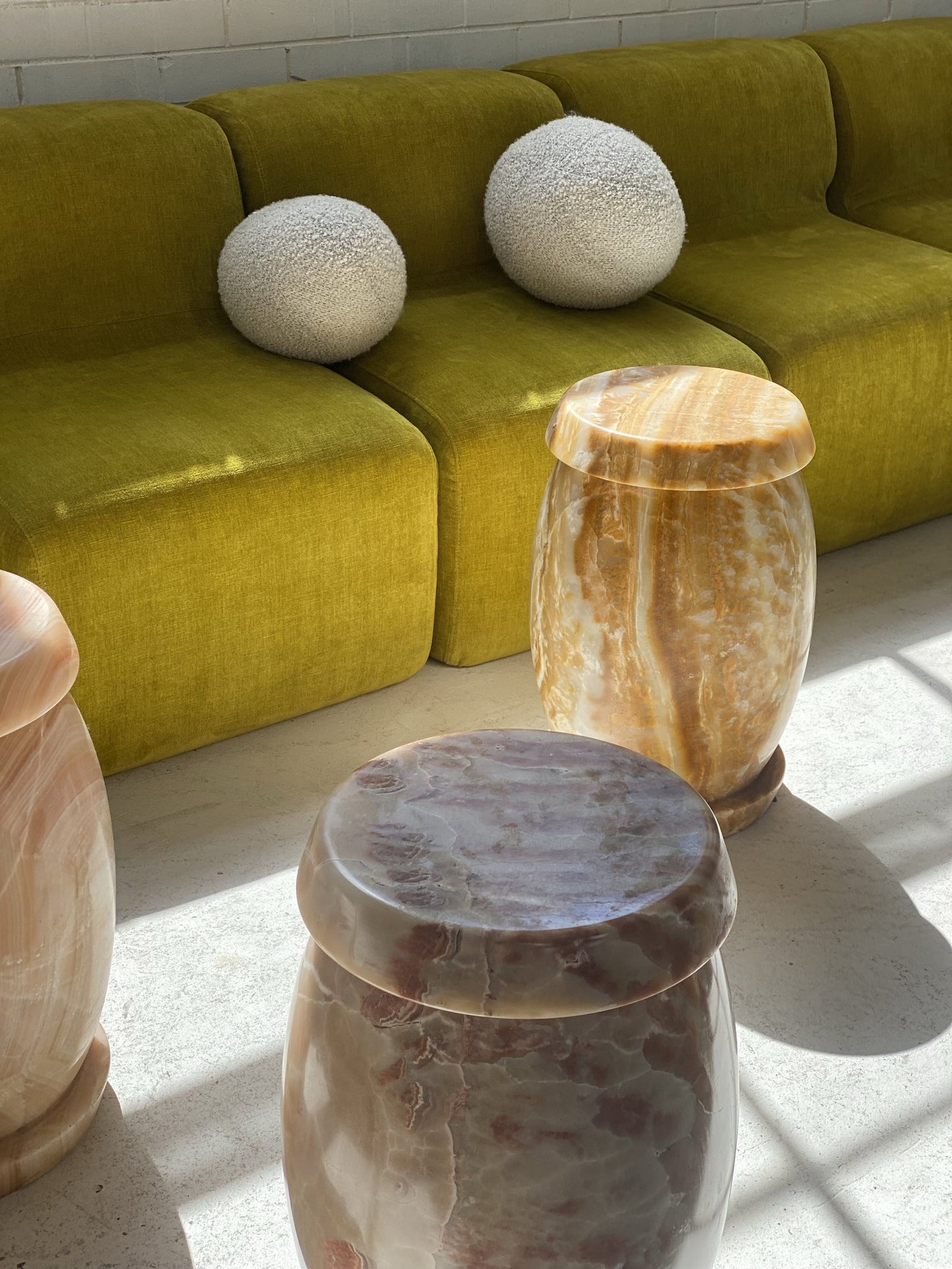 Solid Onyx Plinth/Stools/Side Tables