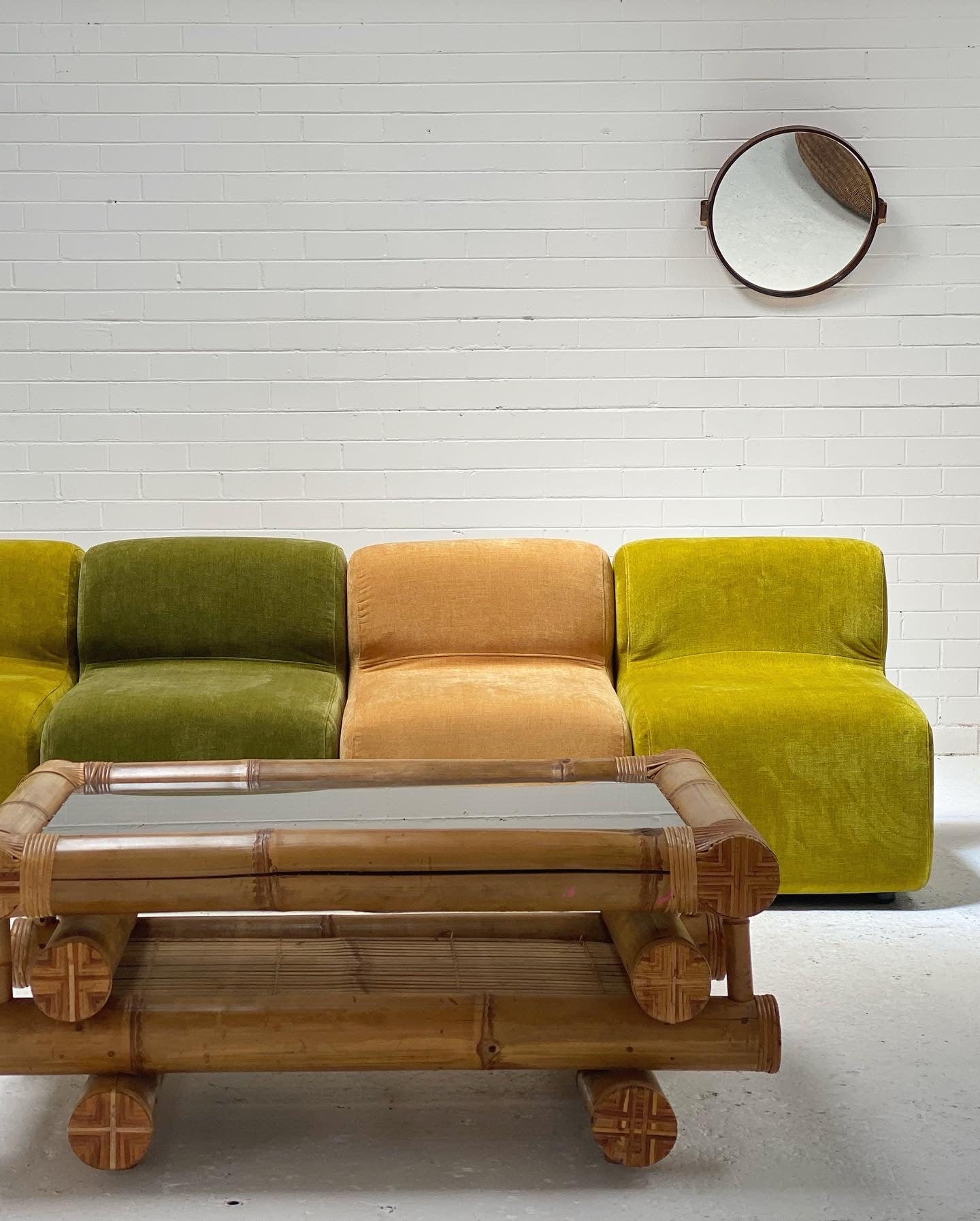 Multi Coloured Velvet Modular Sofa Set