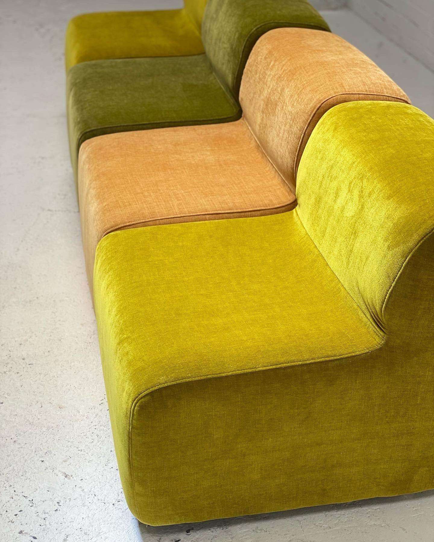 Multi Coloured Velvet Modular Sofa Set