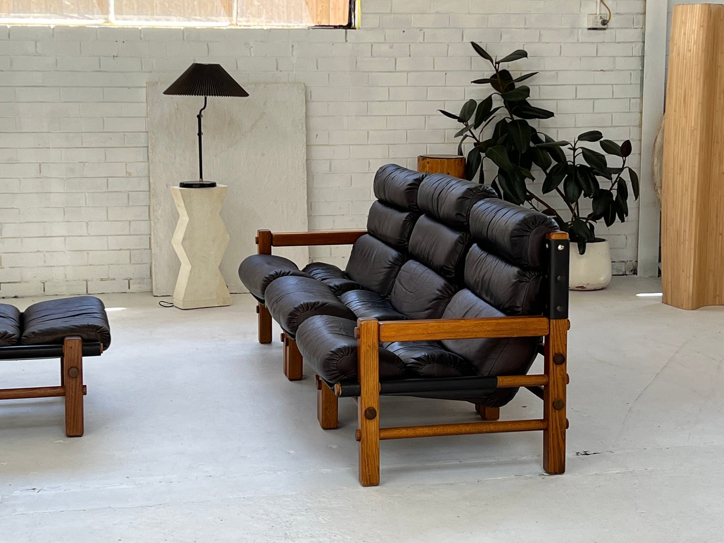 Norman Archibald Leather 4 Piece Sofa Set