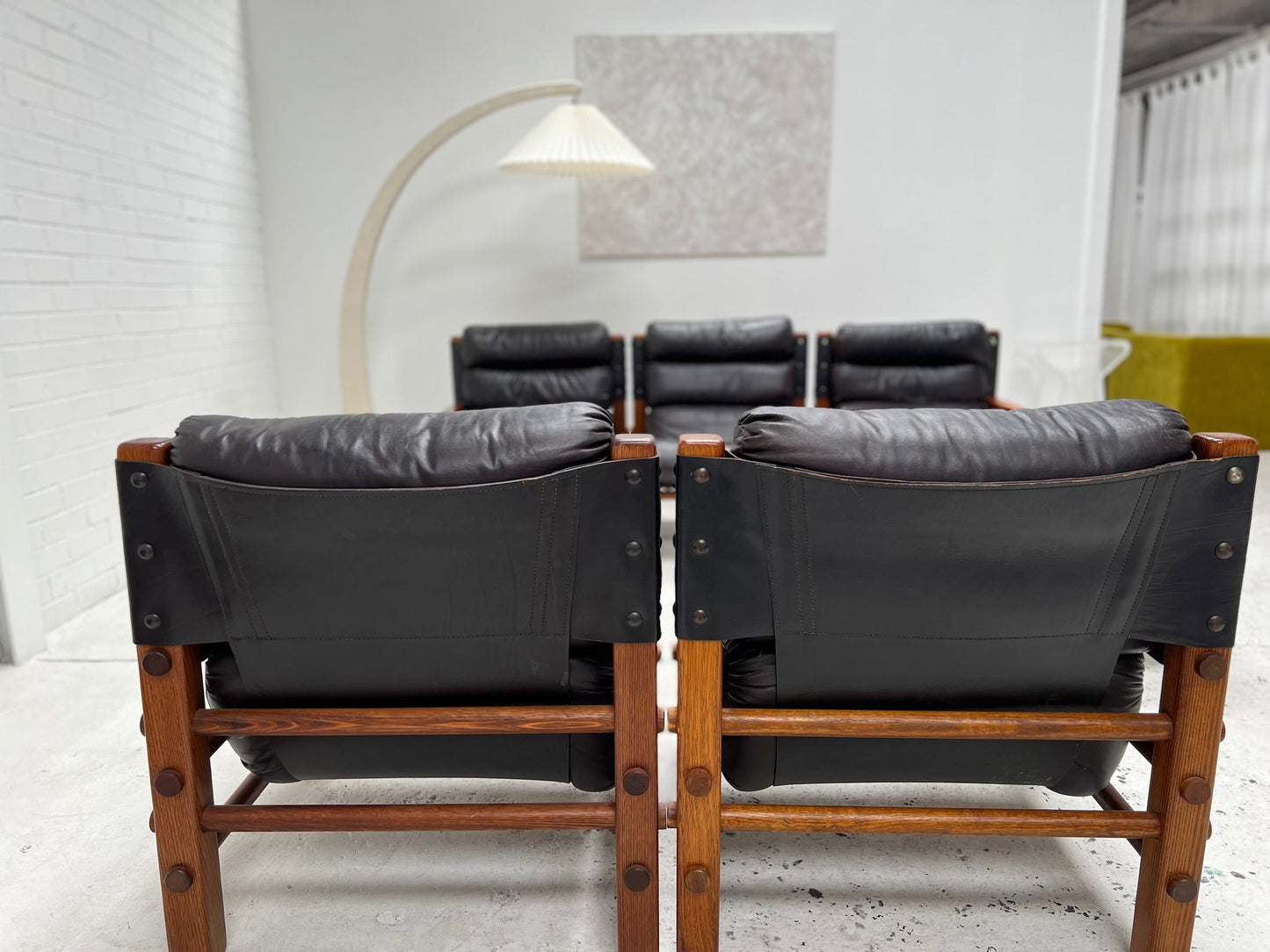 Norman Archibald Leather 4 Piece Sofa Set
