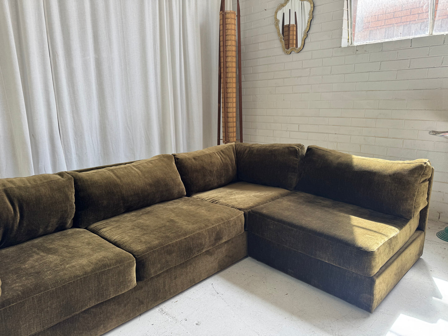 Restored Fler Modular Sofa Set - Bark Velvet