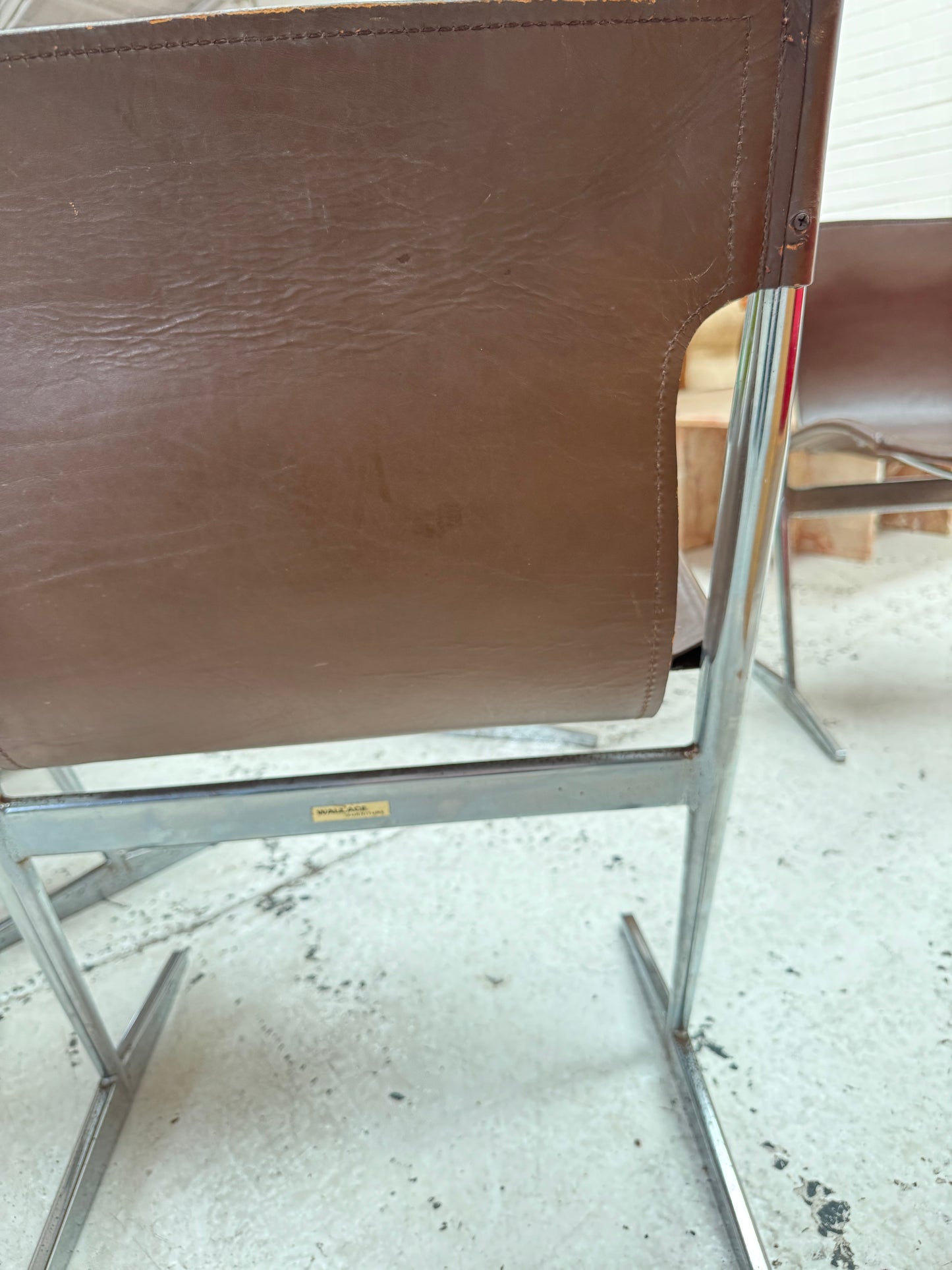 W.D Wallace Leather Chairs - set of four