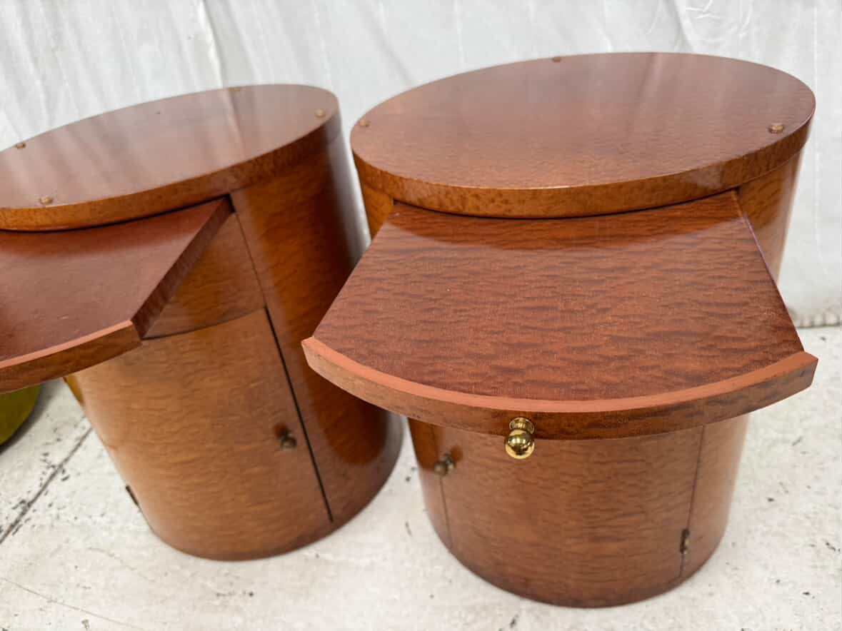 Vintage Birch Side Tables - Pair