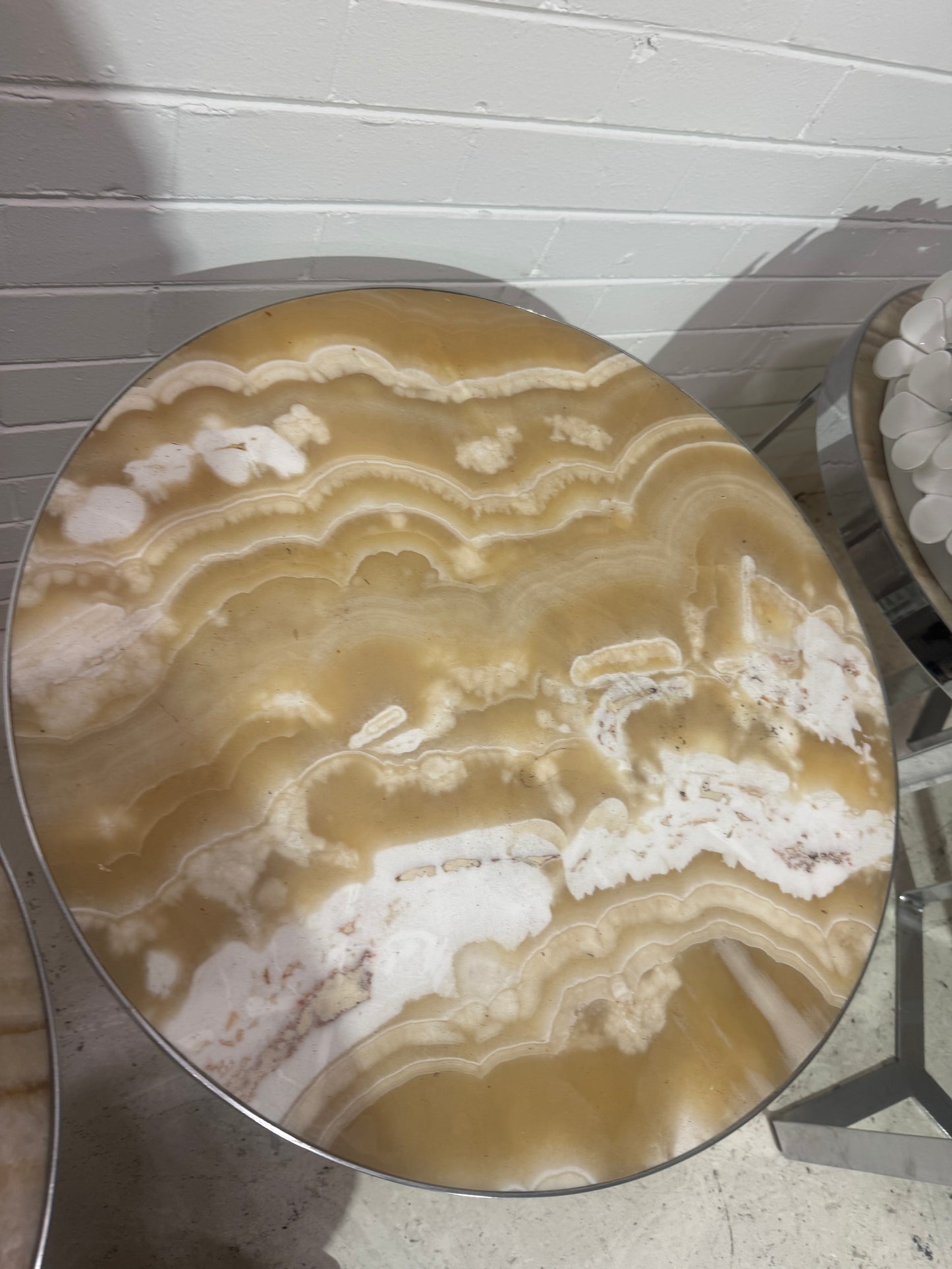 Onyx Marble & Chrome Table