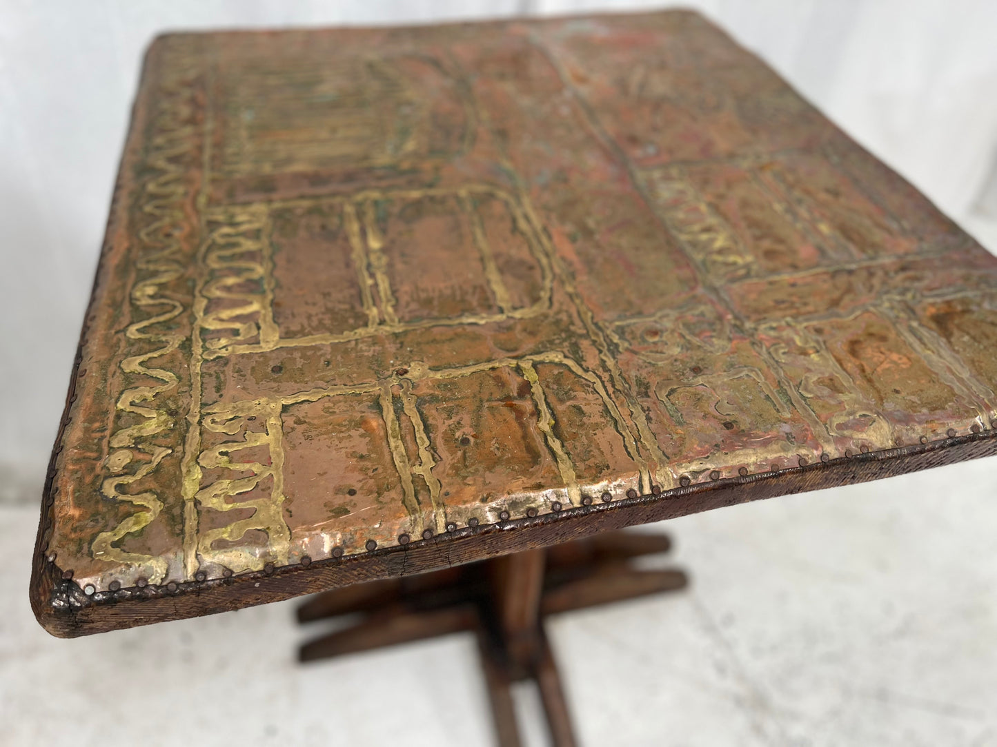 Copper & Brass Brutalist Table