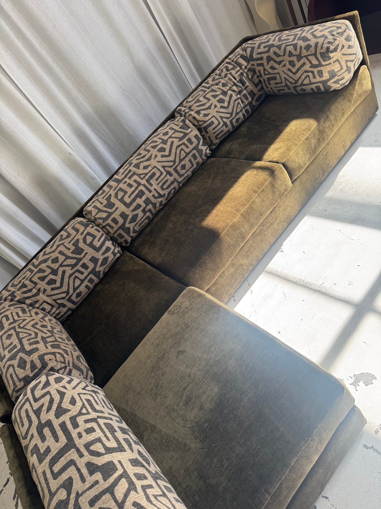Restored Fler Modular Sofa Set - Bark Velvet