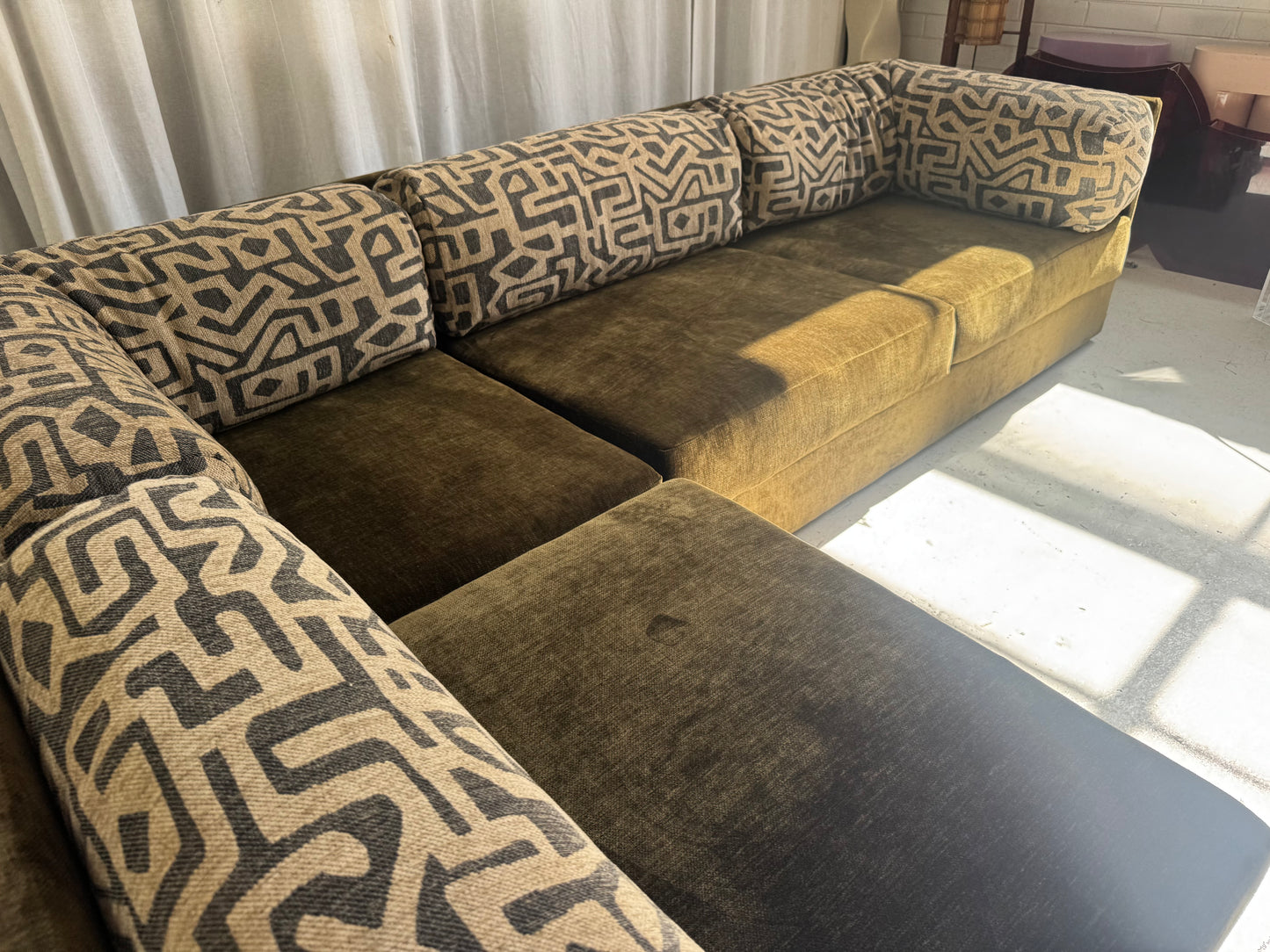 Restored Fler Modular Sofa Set - Bark Velvet