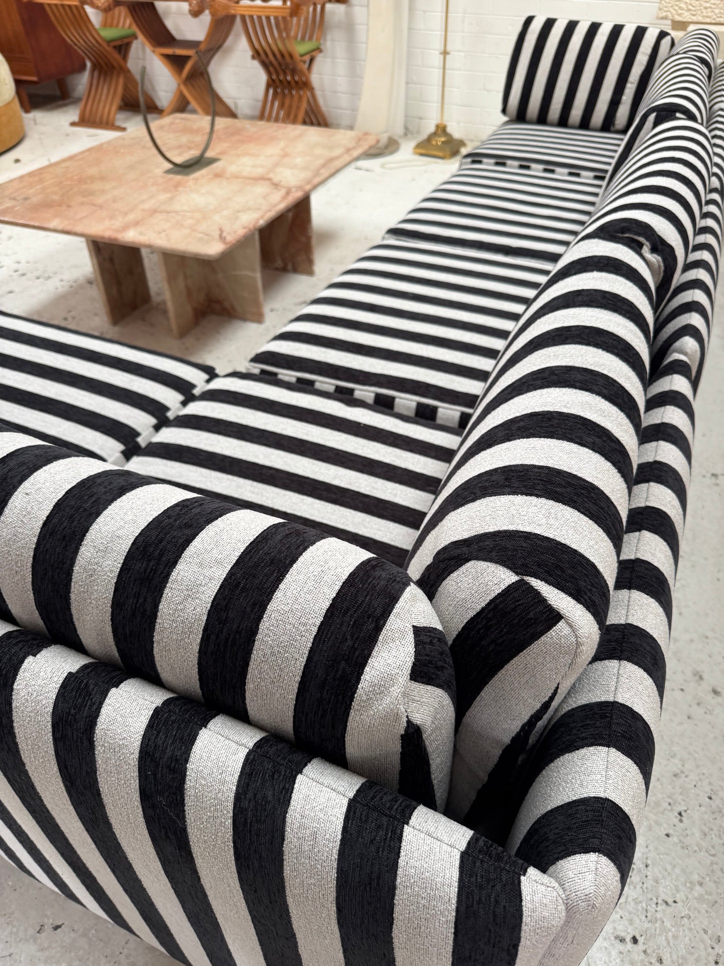 Vintage Jumbo Stripe Modular Sofa - Freshly Reupholstered