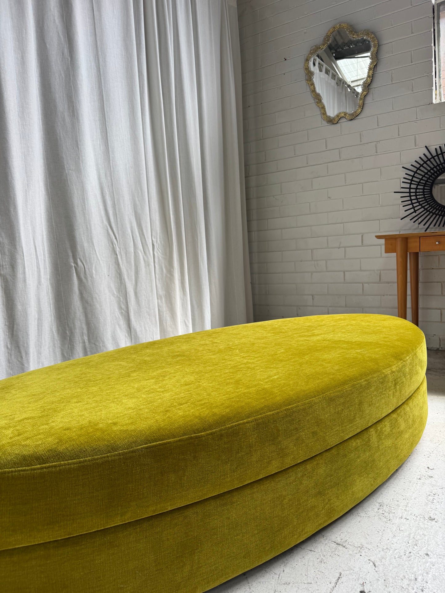 Bespoke Large Ottoman - Chatruese Velvet