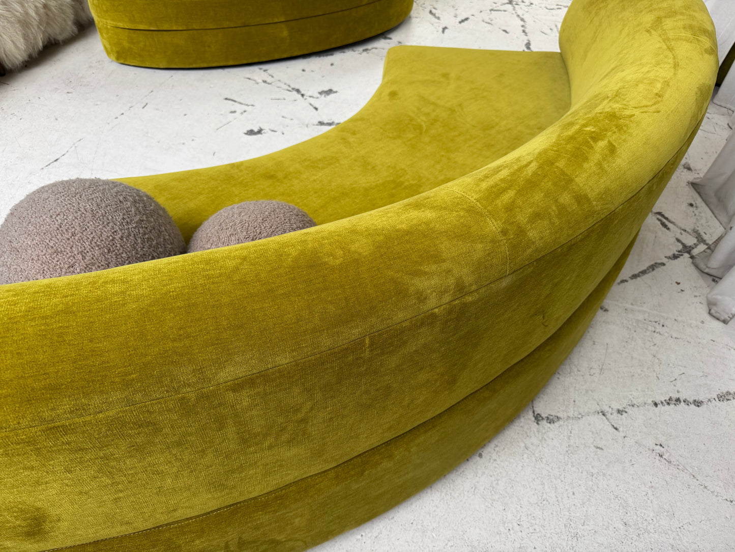 Bespoke Curved Sofa - Chatruese Velvet