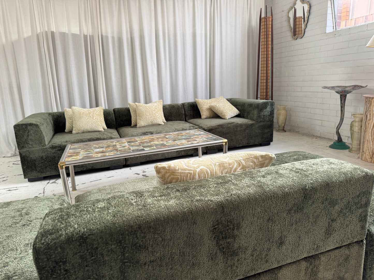 Bespoke Forest Green Modular Sofa