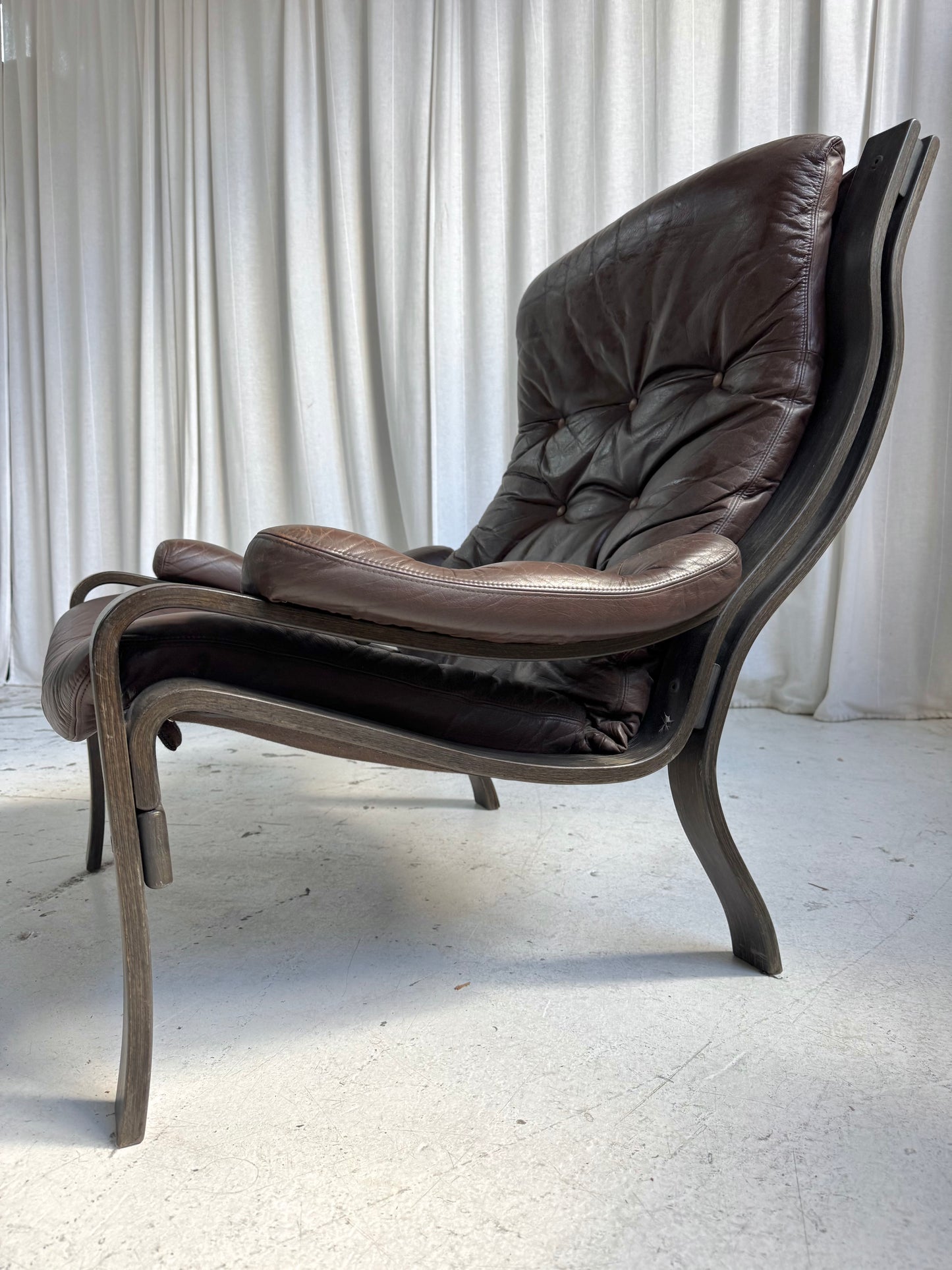 Vintage Ikea Vidja Leather Chair