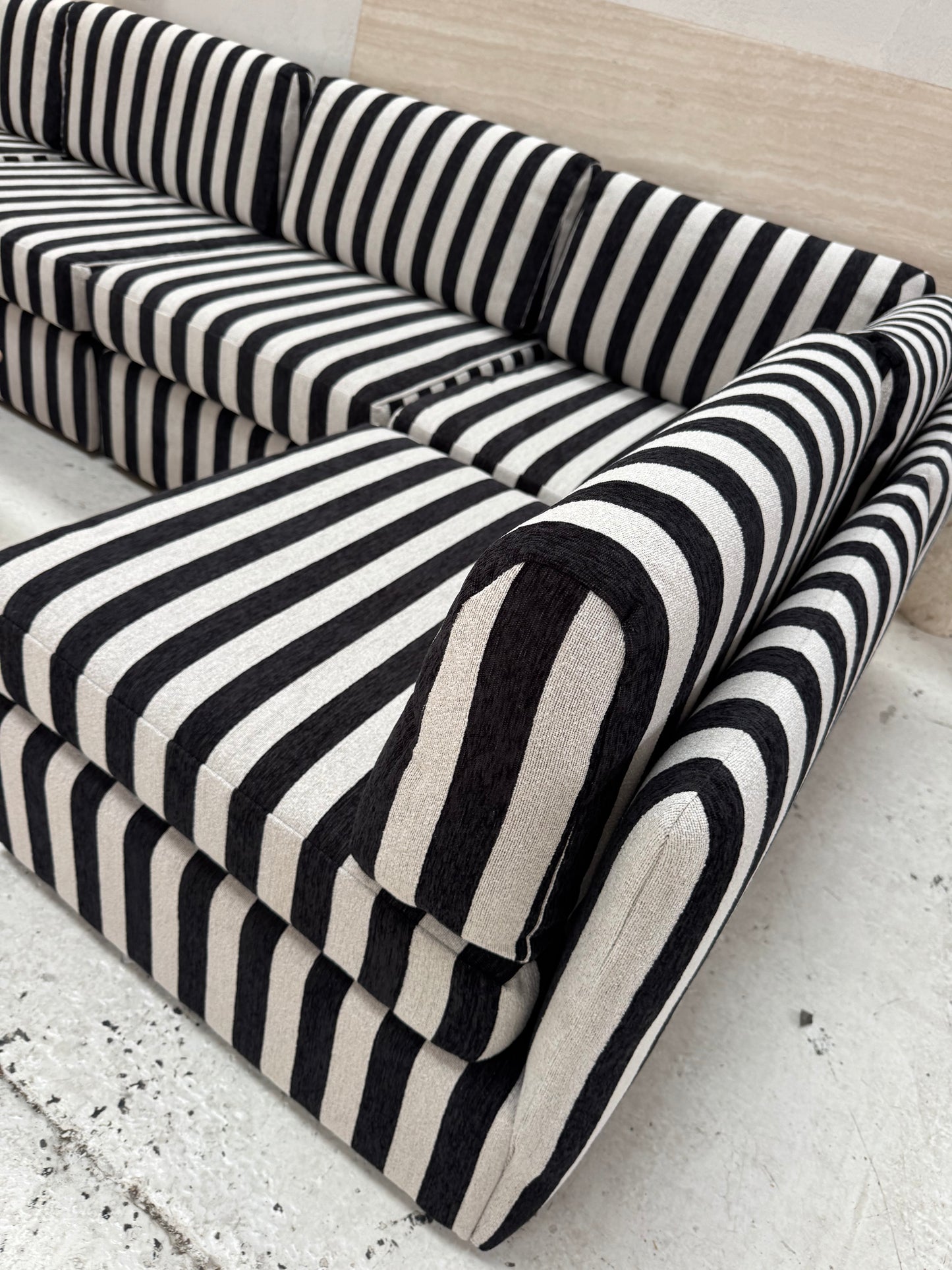Vintage Jumbo Stripe Modular Sofa - Freshly Reupholstered