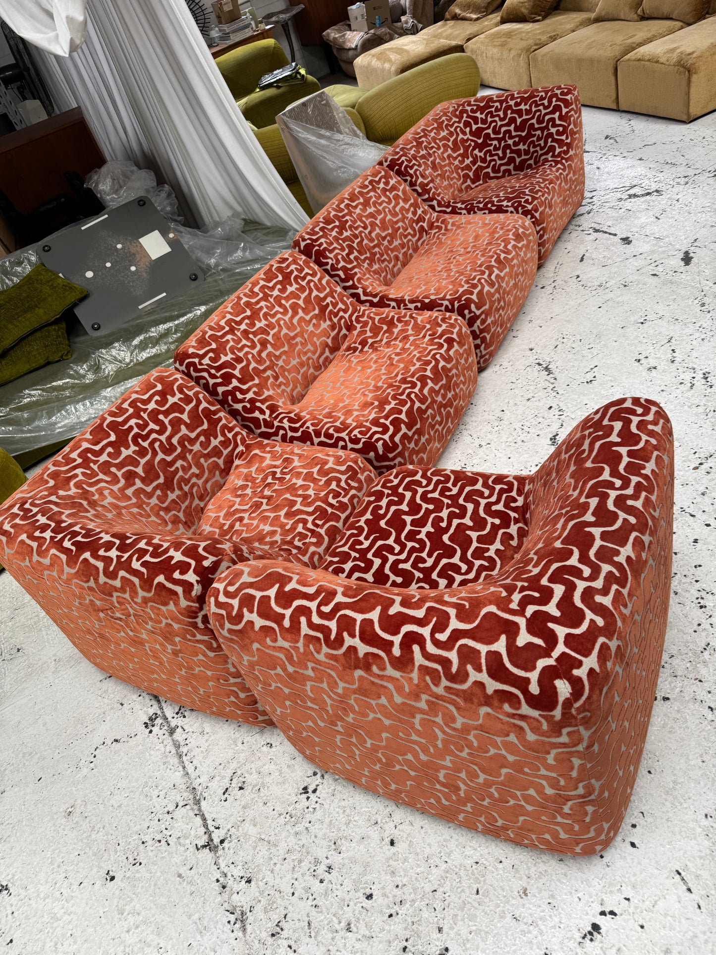 Large Featherston Numero Vintage Modular Sofa Set - Custom Reupholstered