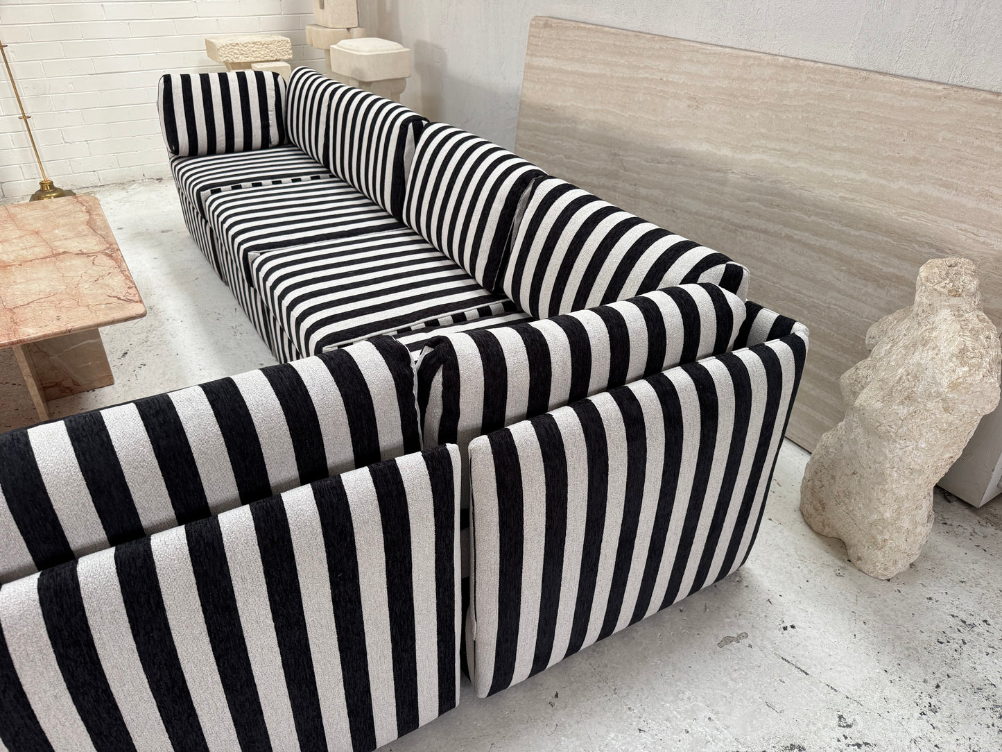 Vintage Jumbo Stripe Modular Sofa - Freshly Reupholstered