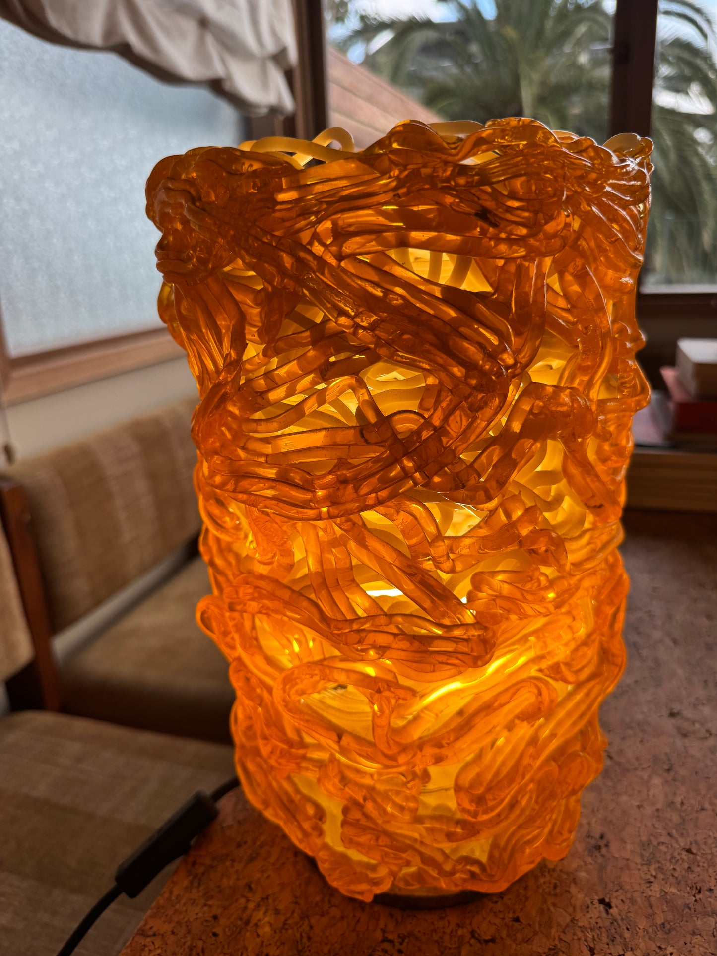Vintage Lucite Spaghetti Lamp