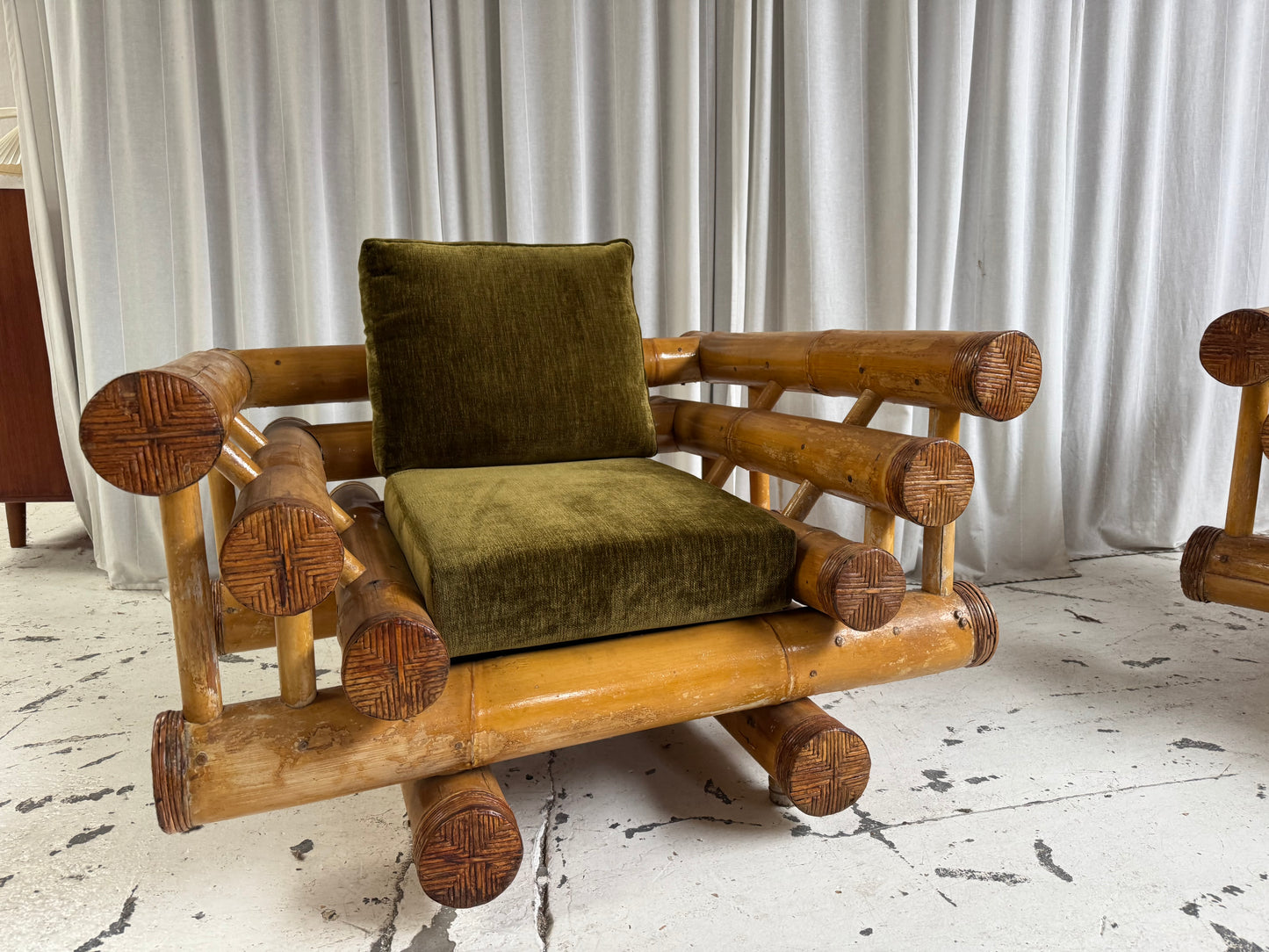 Vintage Jumbo Bamboo Sofa