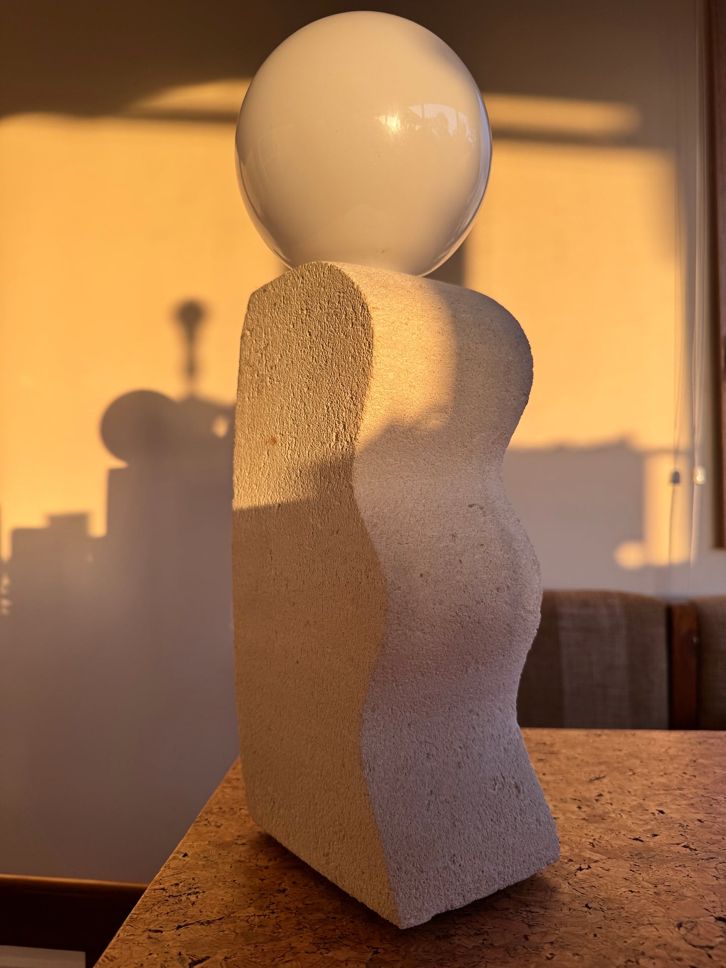 Hand Crafted Limestone Lamp