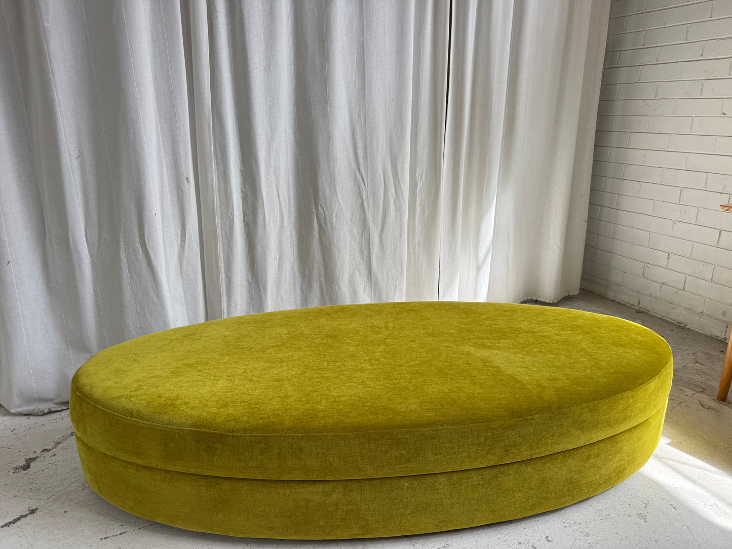 Bespoke Large Ottoman - Chatruese Velvet