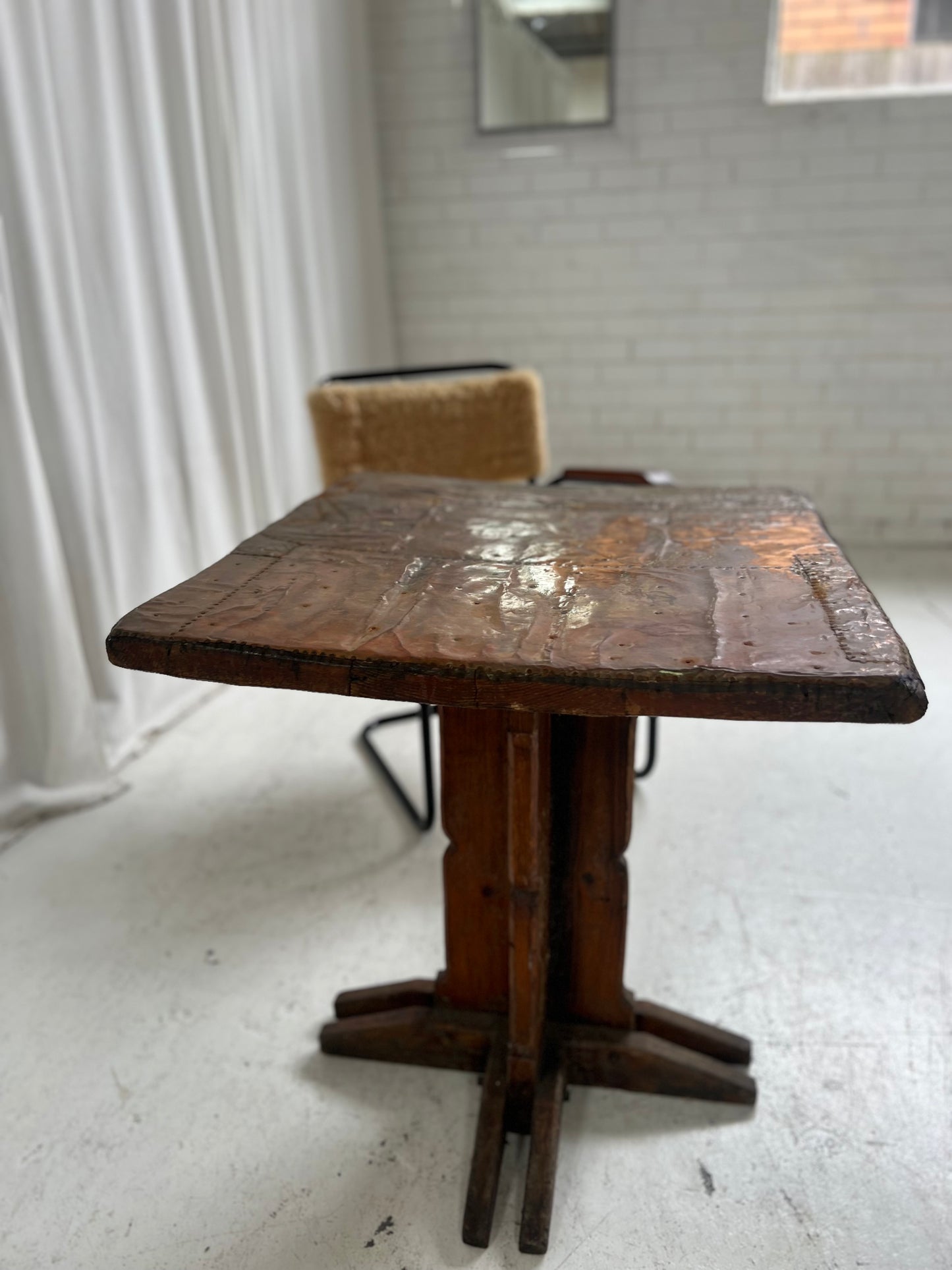 Copper & Brass Brutalist Table