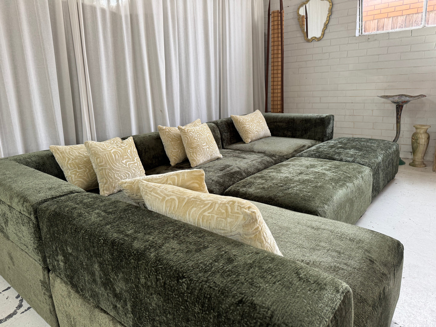 Bespoke Forest Green Modular Sofa