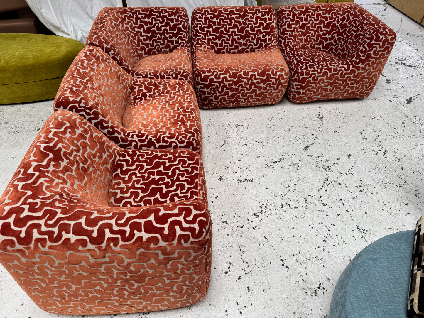 Large Featherston Numero Vintage Modular Sofa Set - Custom Reupholstered