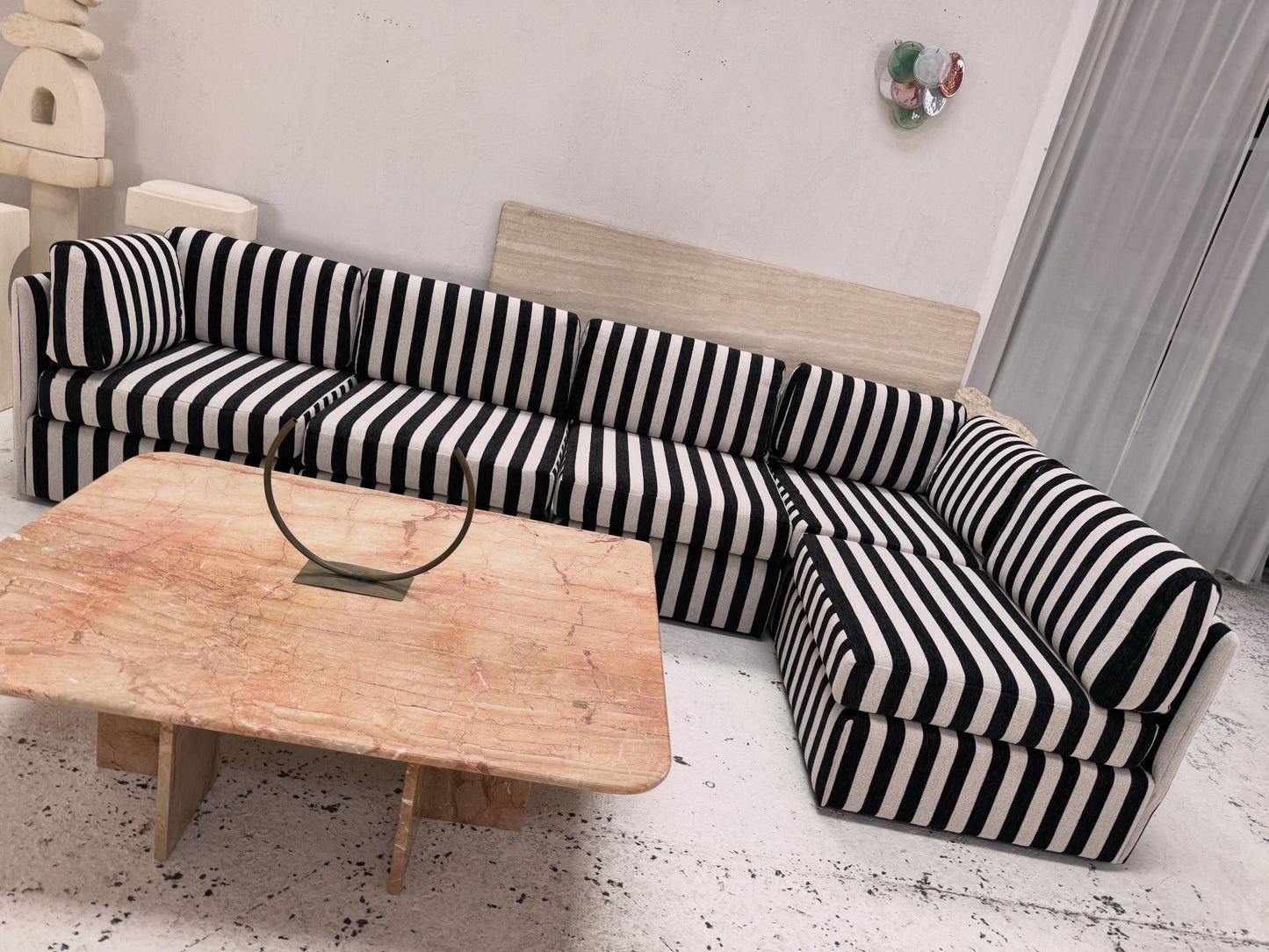 Vintage Jumbo Stripe Modular Sofa - Freshly Reupholstered
