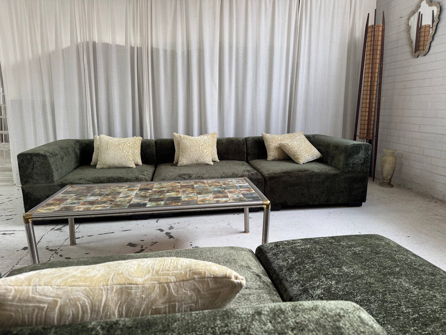 Bespoke Forest Green Modular Sofa