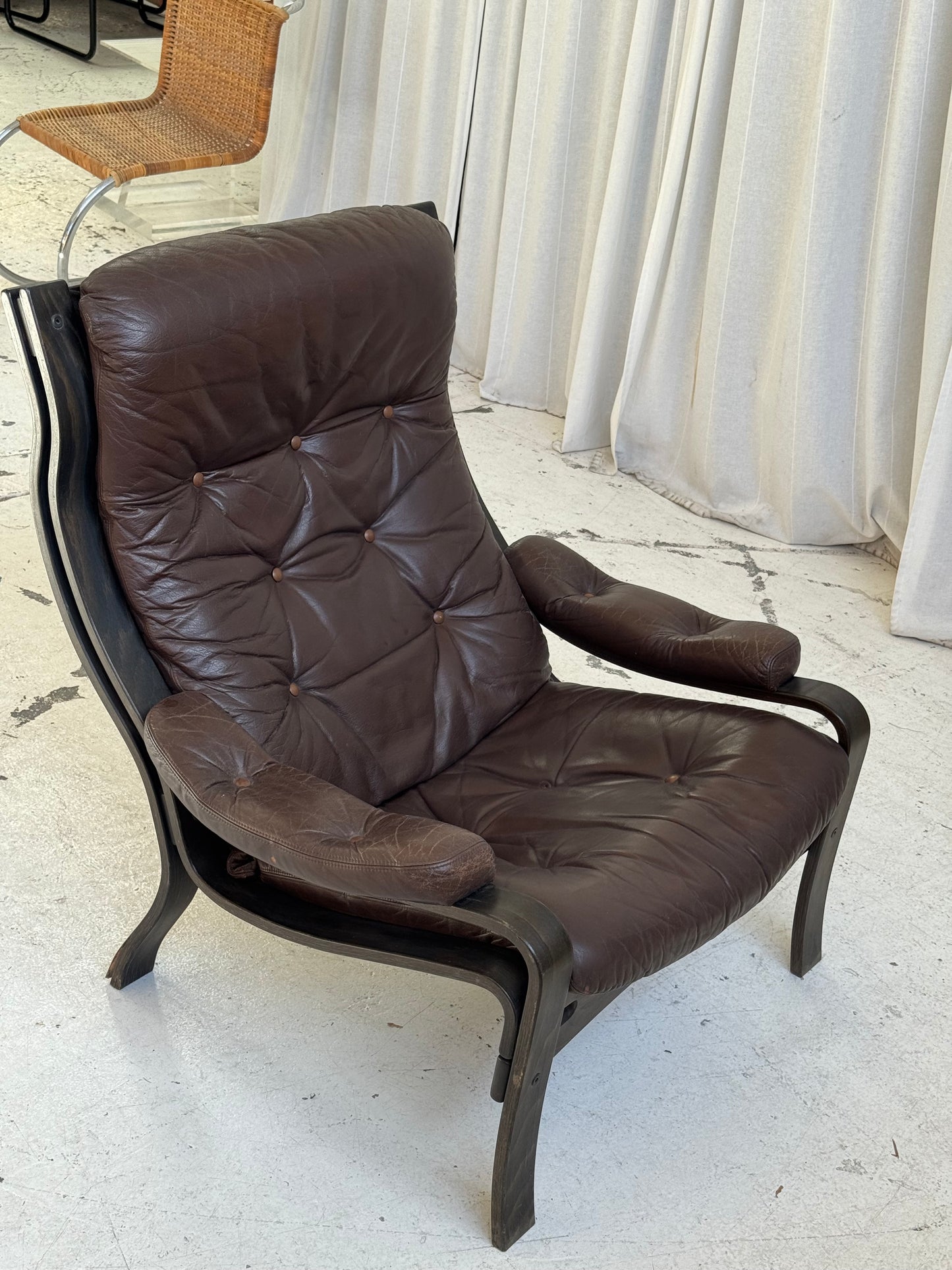 Vintage Ikea Vidja Leather Chair