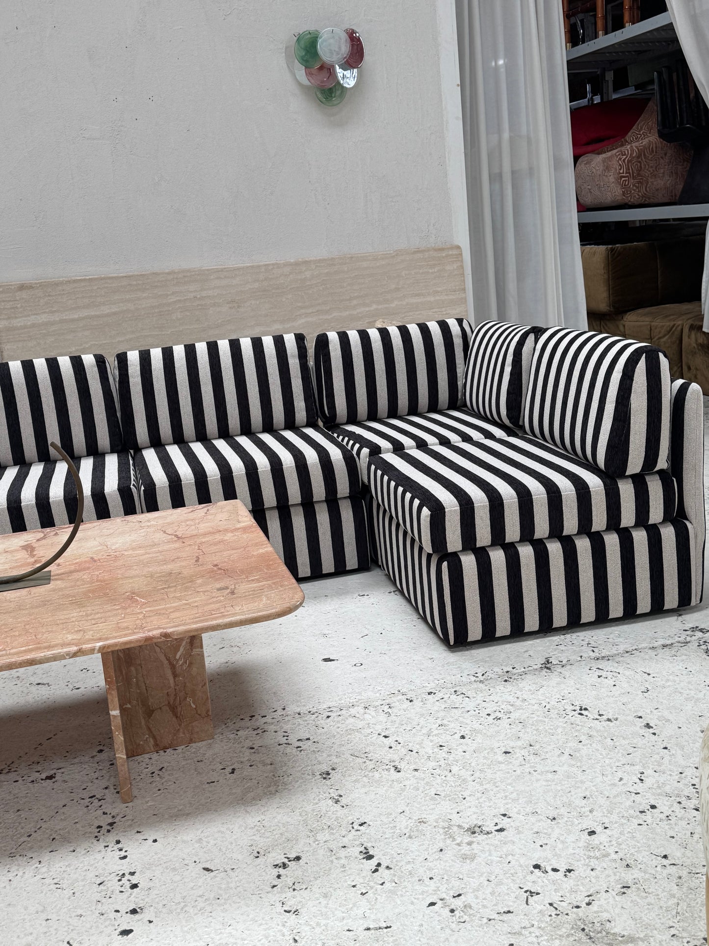 Vintage Jumbo Stripe Modular Sofa - Freshly Reupholstered