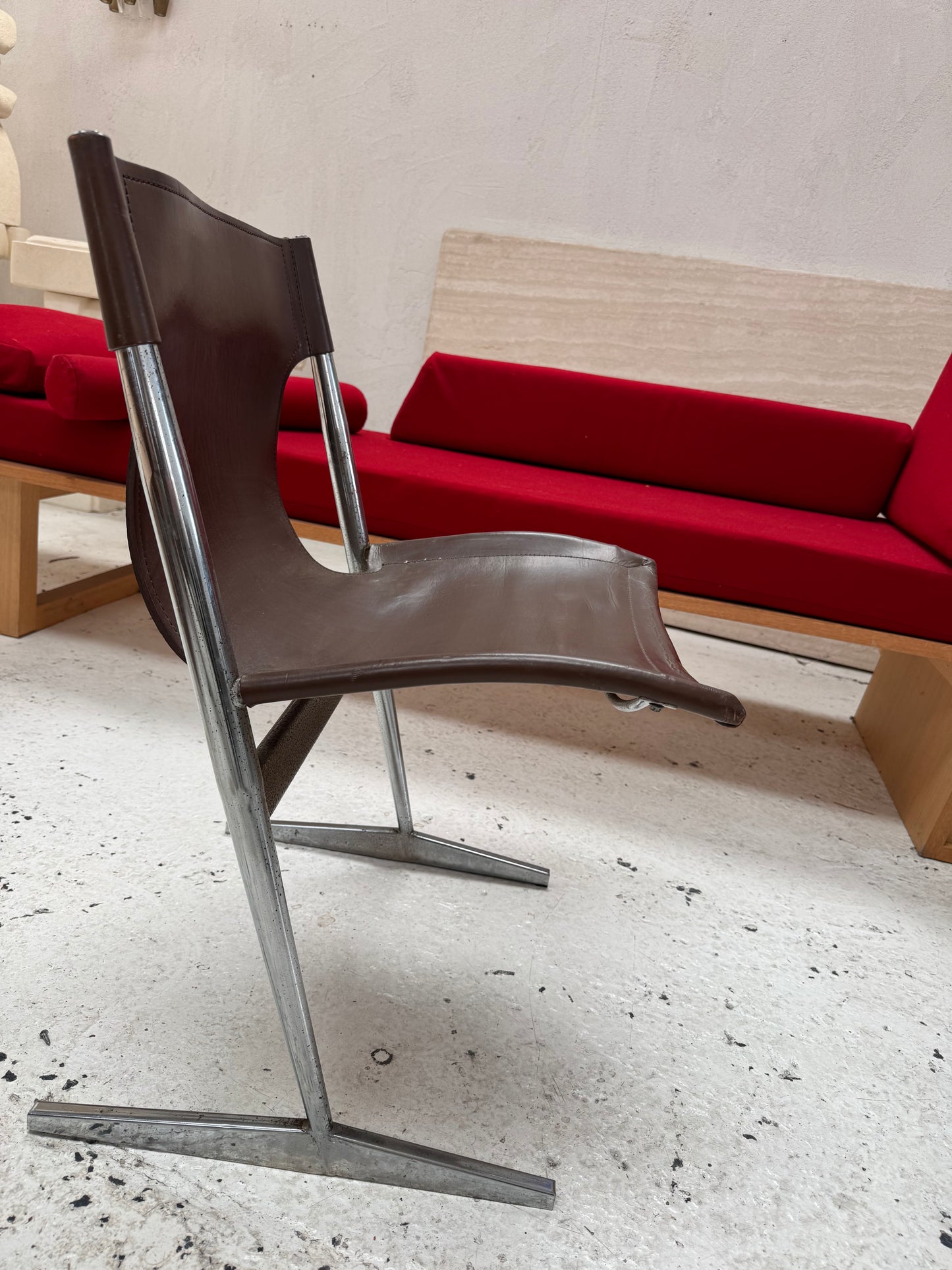W.D Wallace Leather Chairs - set of four