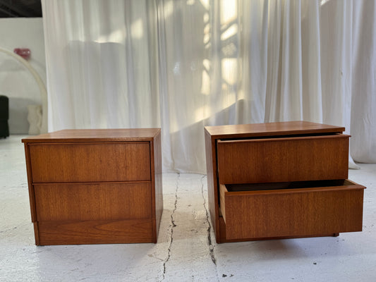 Restored Mid Century Bed Side Tables - Pair
