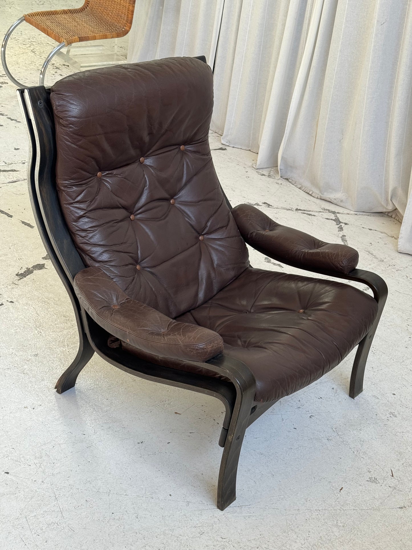 Vintage Ikea Vidja Leather Chair