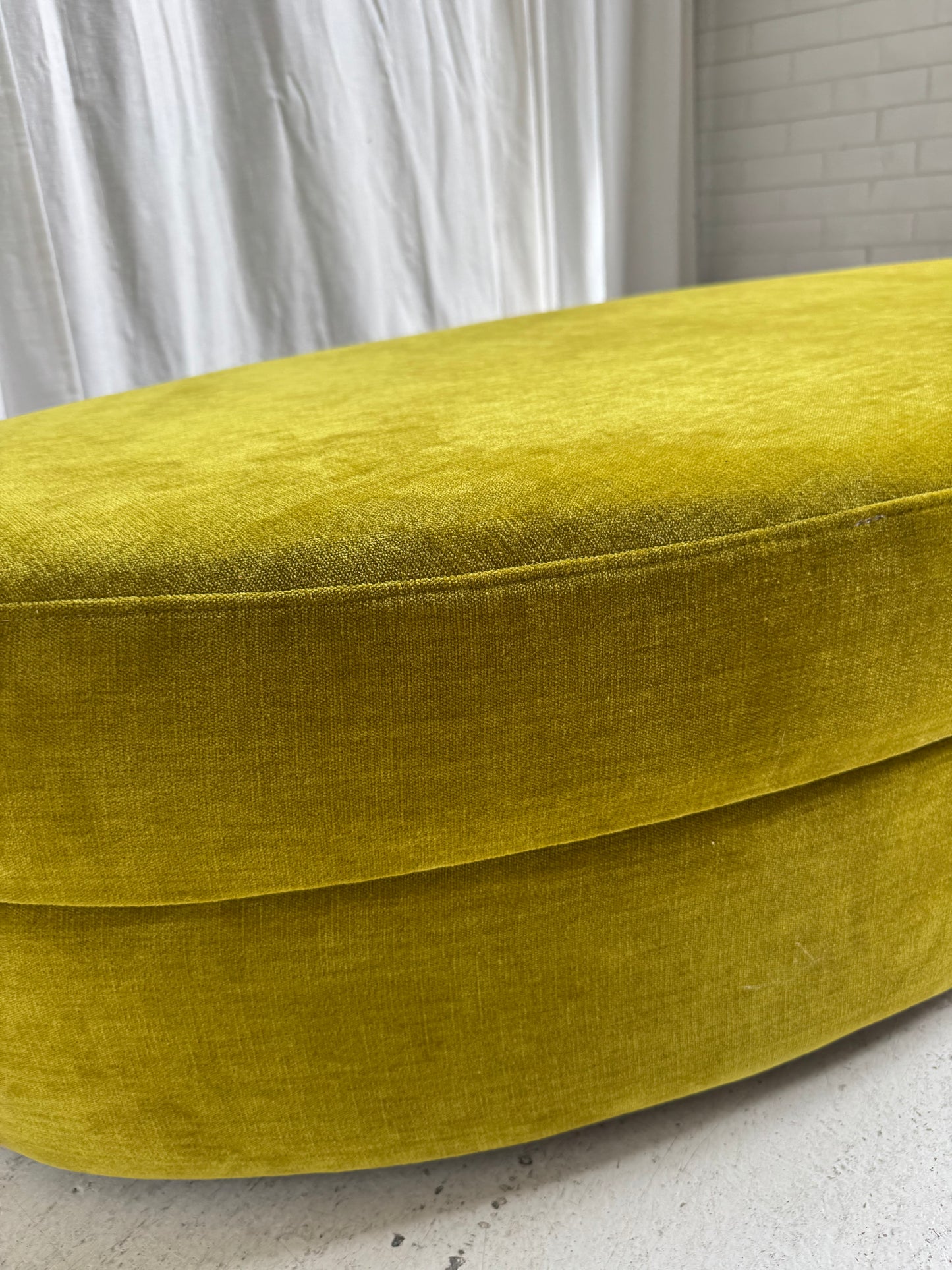 Bespoke Large Ottoman - Chatruese Velvet