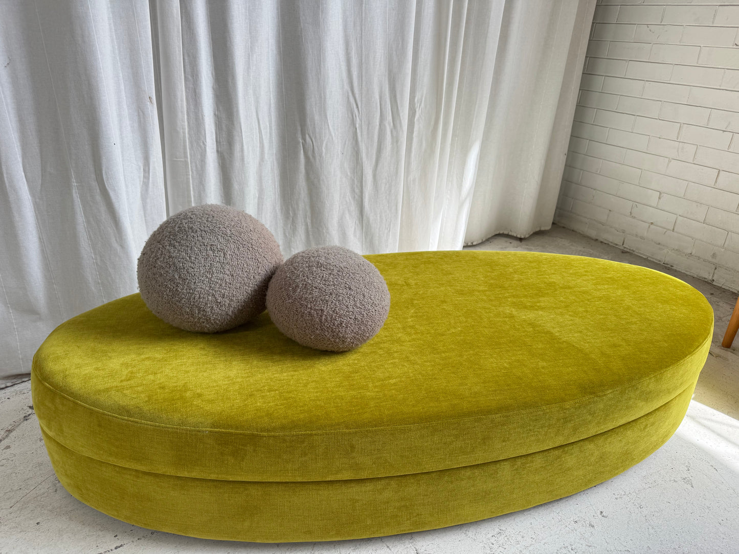 Bespoke Large Ottoman - Chatruese Velvet