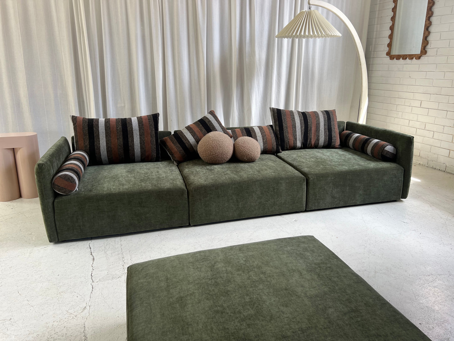 Bespoke 4 Piece Green Modular Sofa