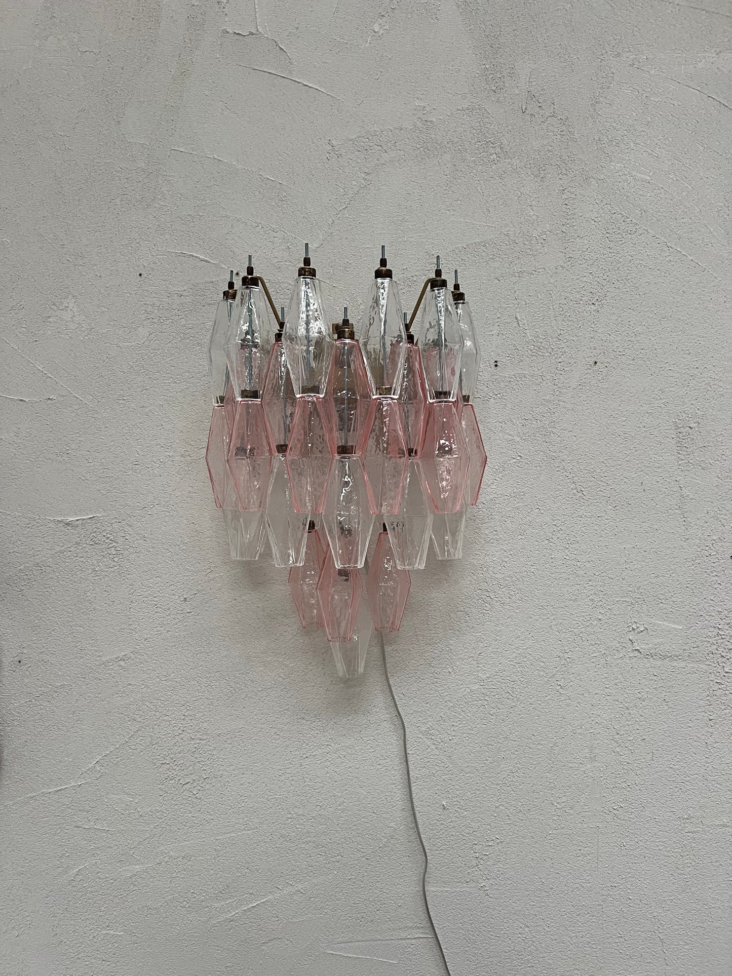 Murano Wall Sconce - Pink & Clear