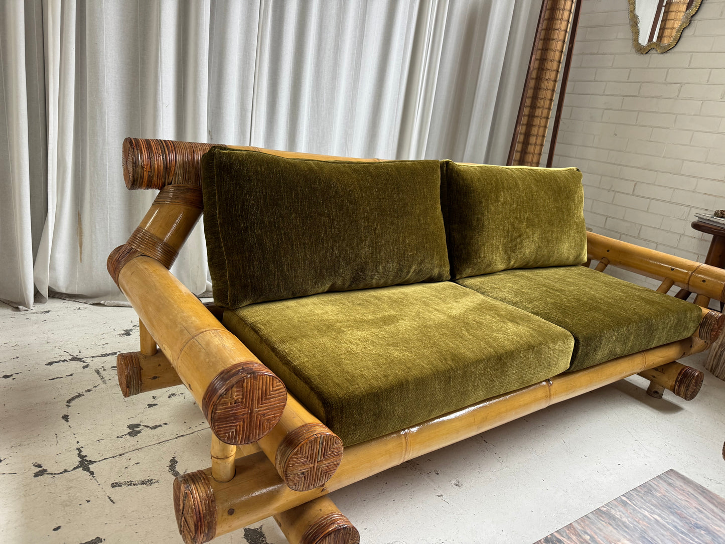 Vintage Jumbo Bamboo Sofa