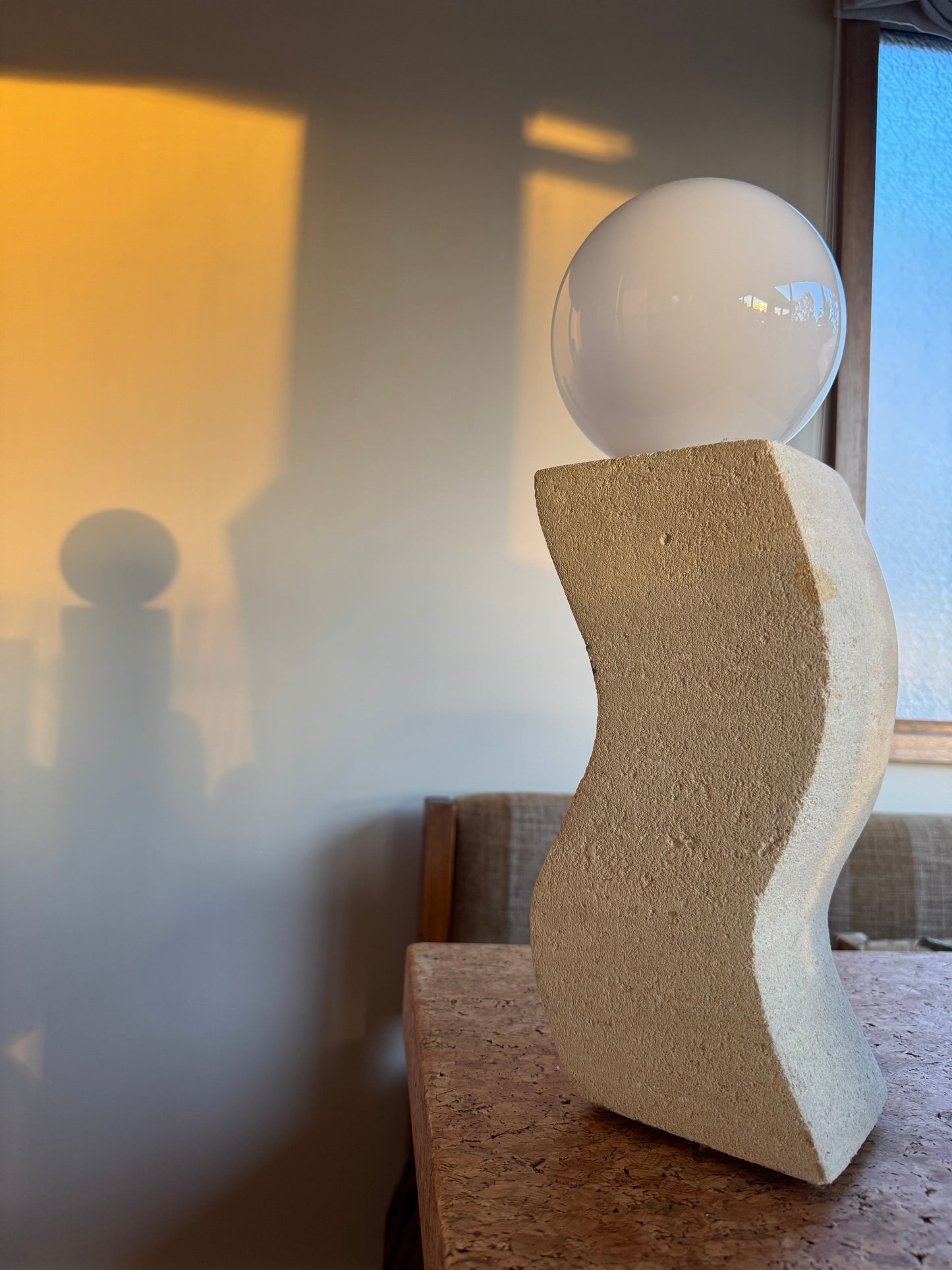 Hand Crafted Limestone Lamp