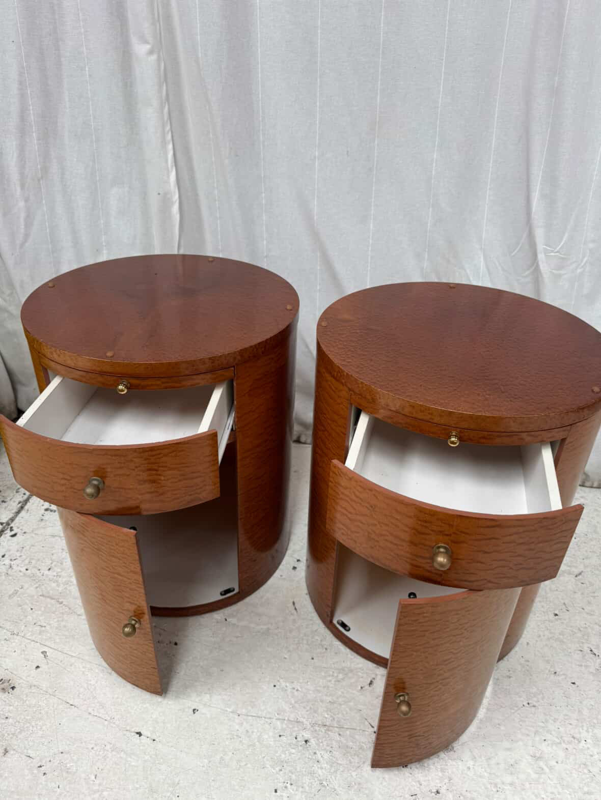 Vintage Birch Side Tables - Pair