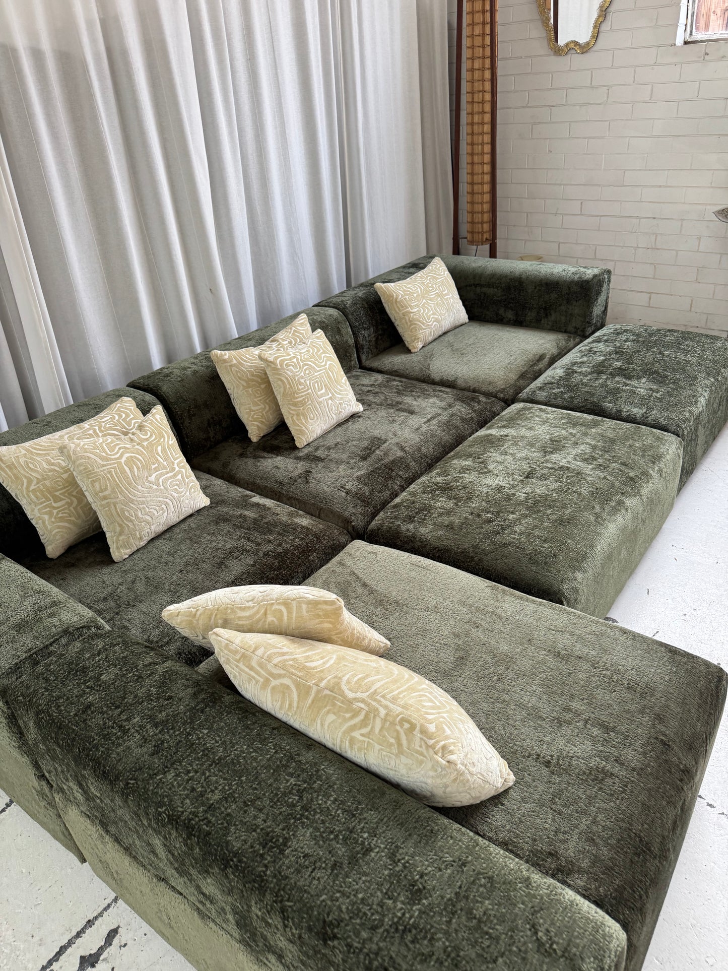 Bespoke Forest Green Modular Sofa