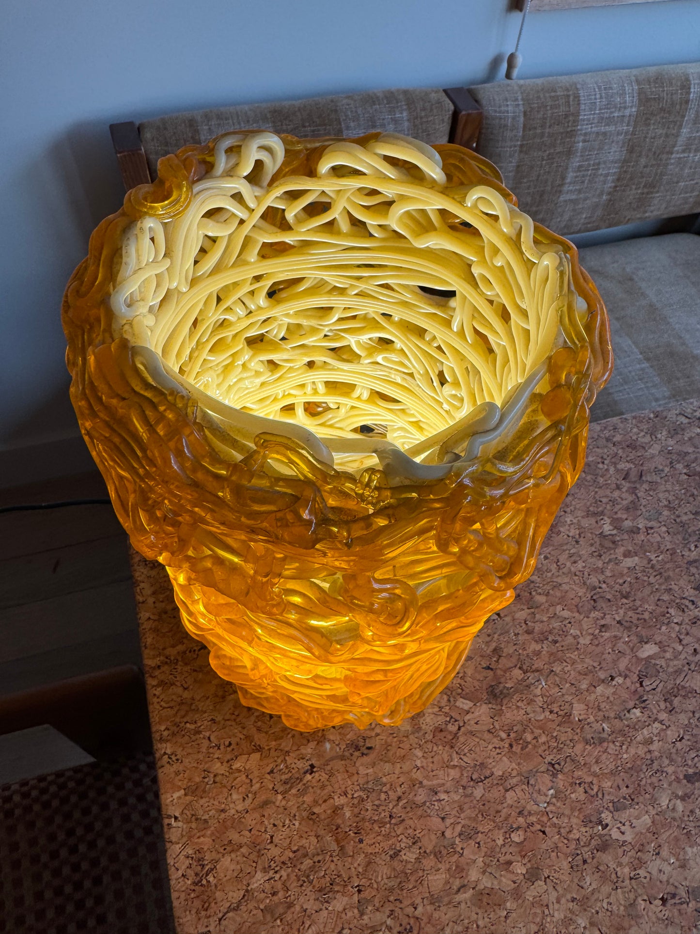Vintage Lucite Spaghetti Lamp