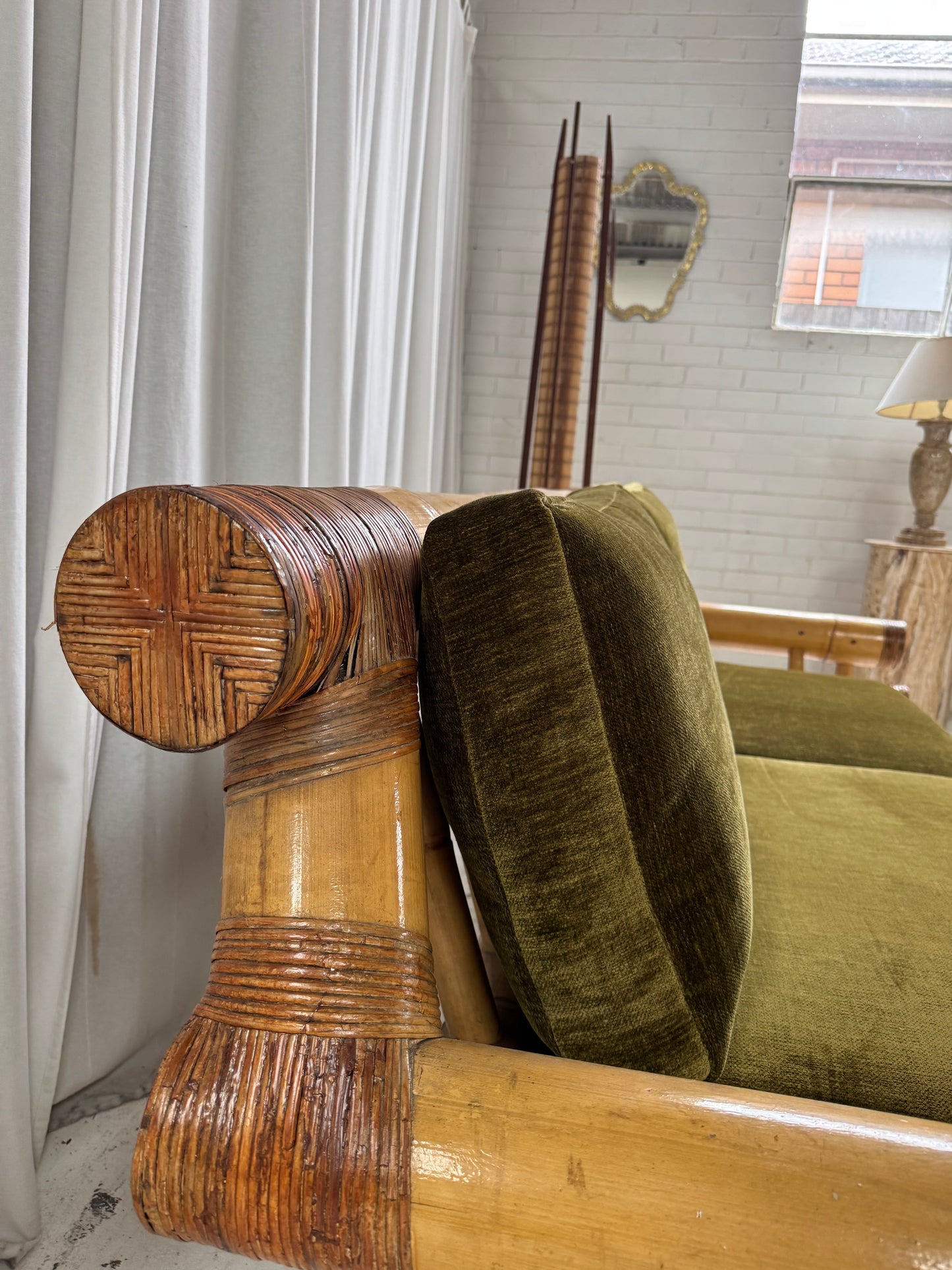 Vintage Jumbo Bamboo Sofa