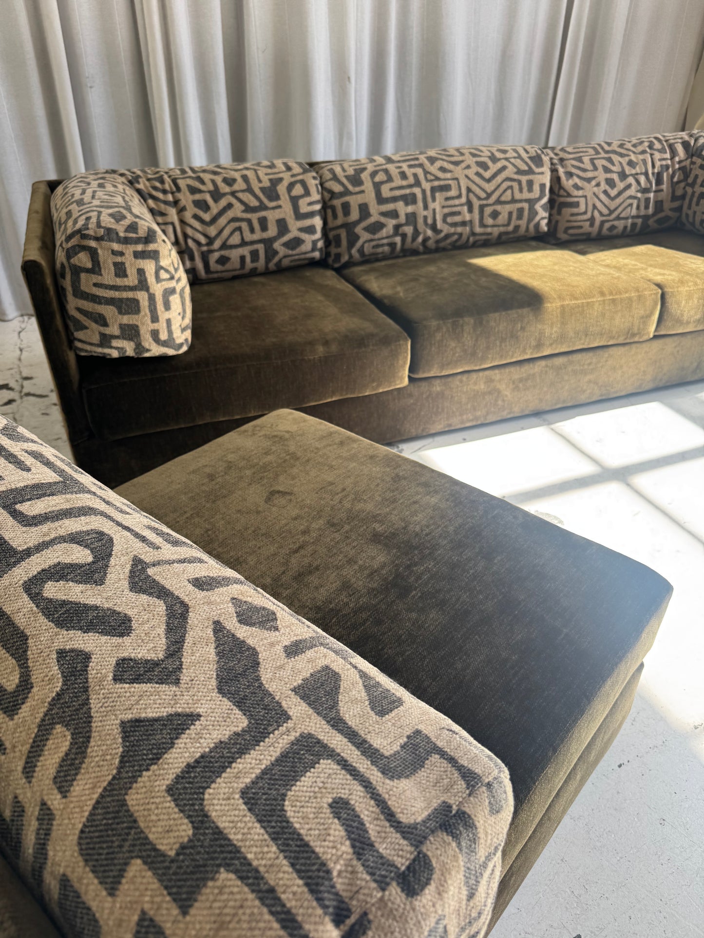 Restored Fler Modular Sofa Set - Bark Velvet