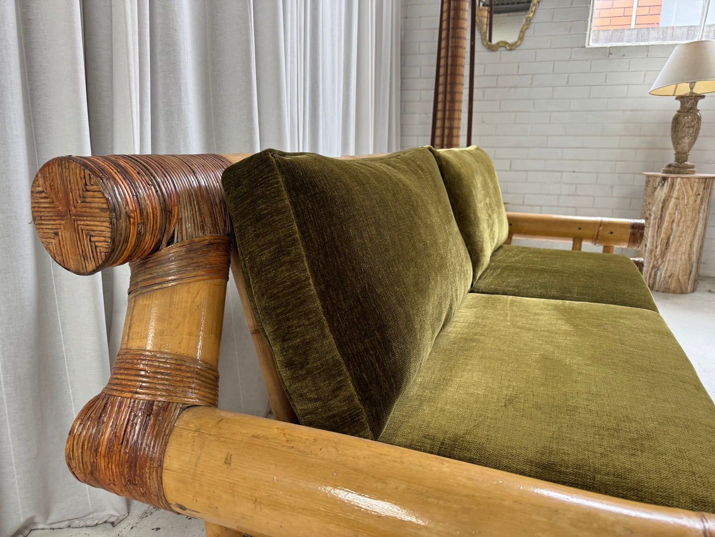 Vintage Jumbo Bamboo Sofa
