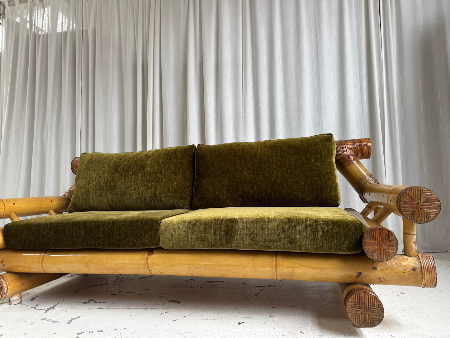 Vintage Jumbo Bamboo Sofa