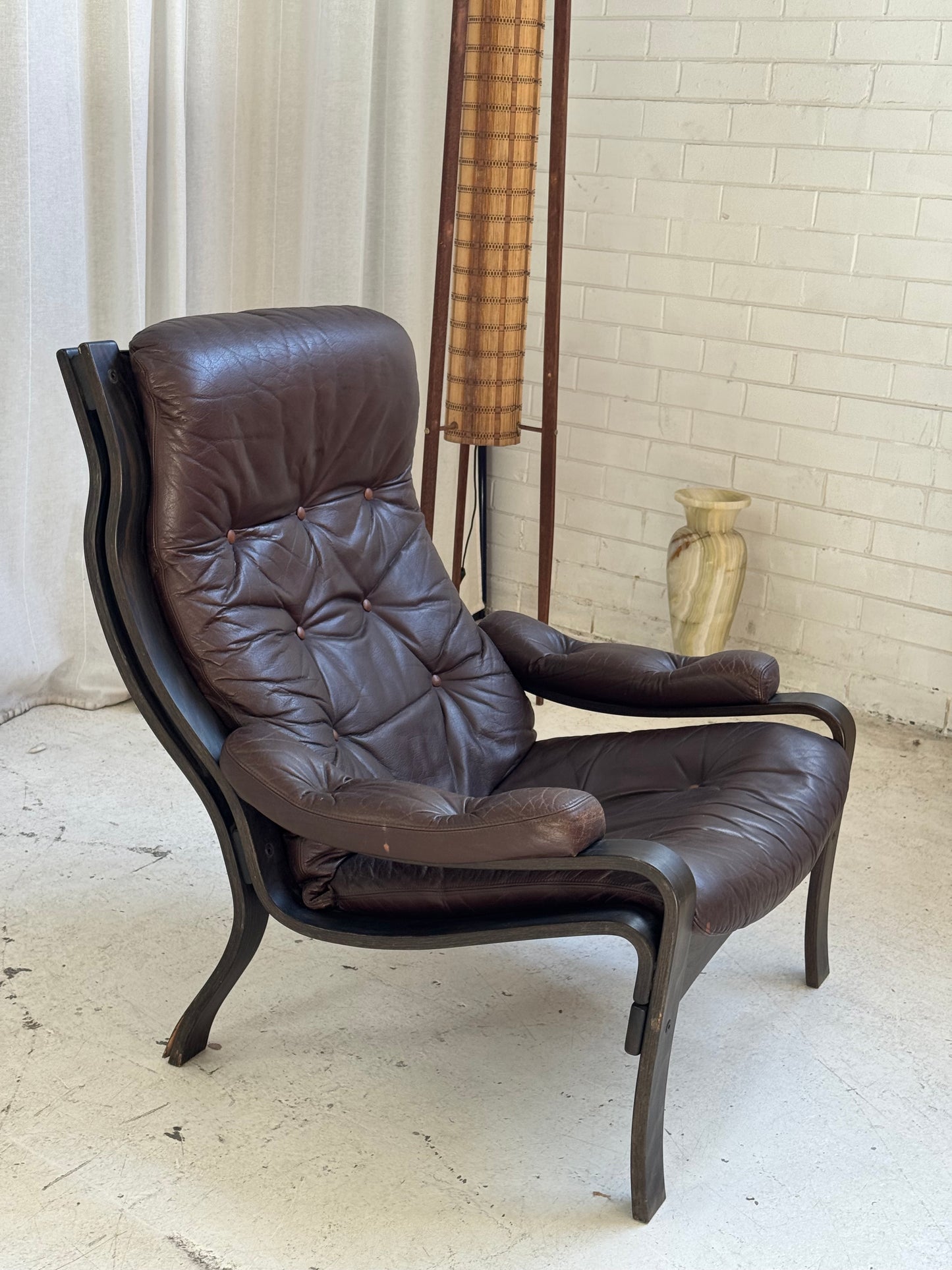 Vintage Ikea Vidja Leather Chair